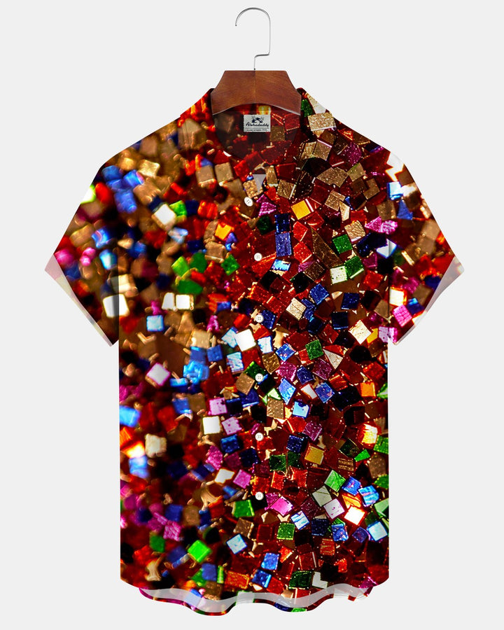Alohadaddy® Holiday Christmas Candy Abstract Reflective Print Men&