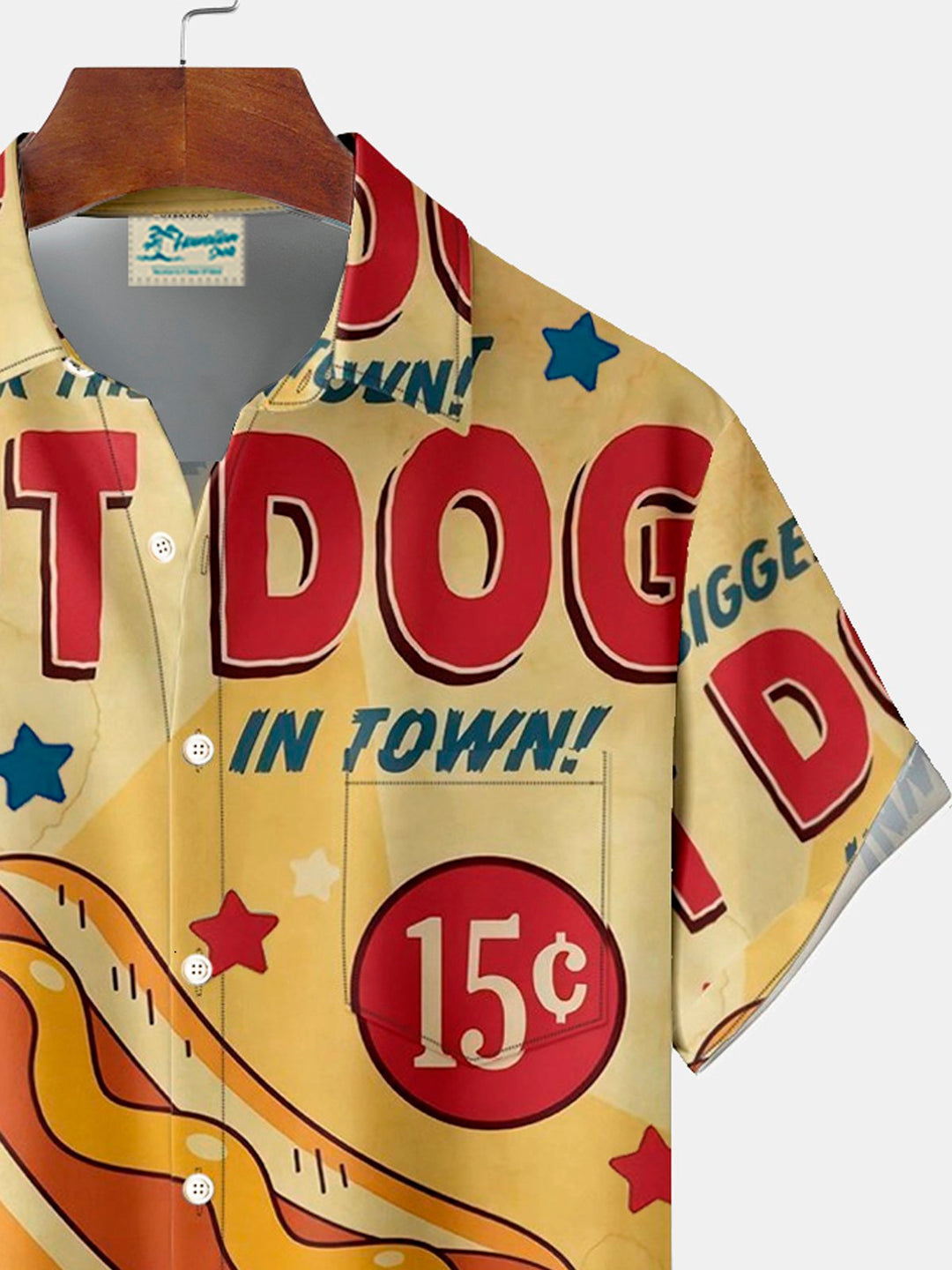 Alohadaddy Retro Hot Dog Cartoon Art 3D Digital Print Men&