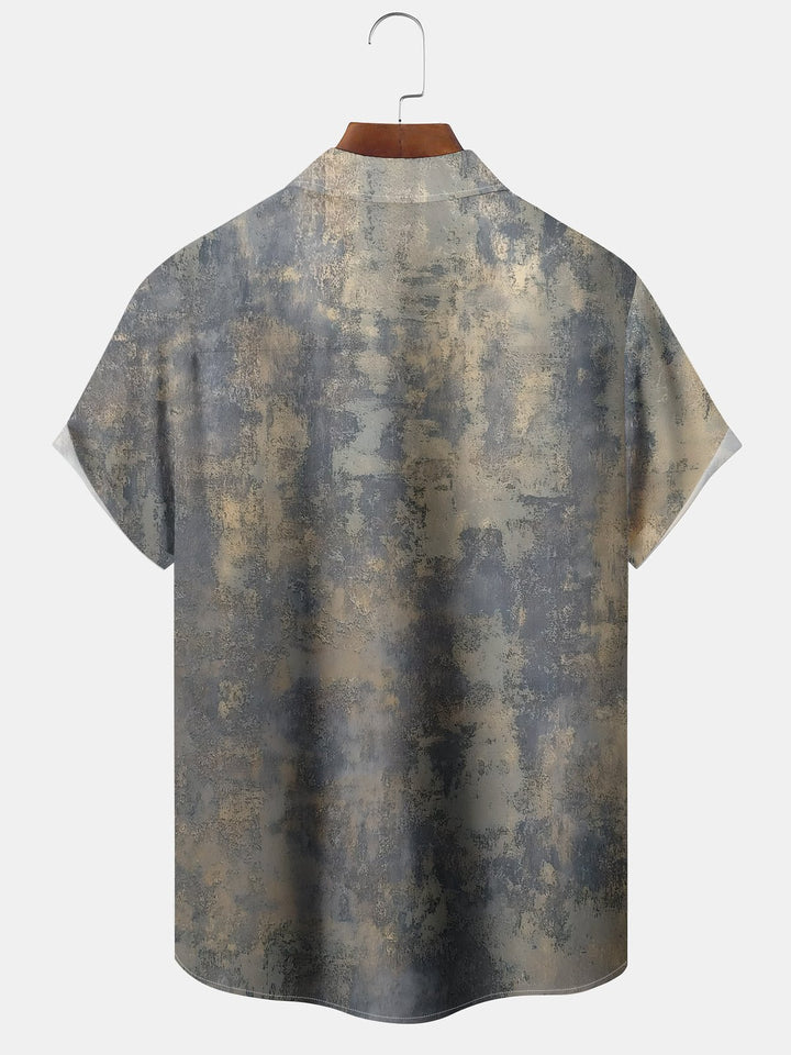 Alohadaddy® Vintage Abstract Texture Art Print Pocket Stretch Big &amp; Tall Men&