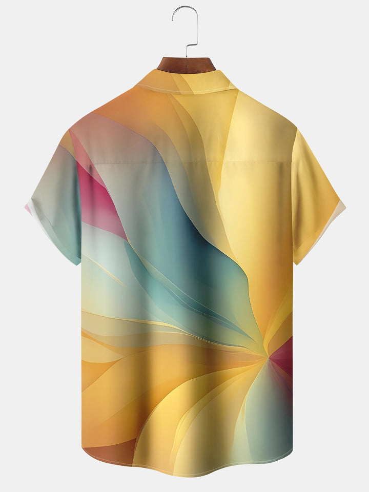 Alohadaddy® Vintage Abstract Moisture Wicking Chest Pocket Stretch Men&