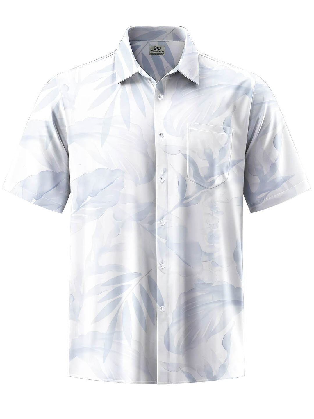 Alohadaddy® Hawaiian Leaves Ink Painting Print Elastic Large Size Chest Pocket Men&
