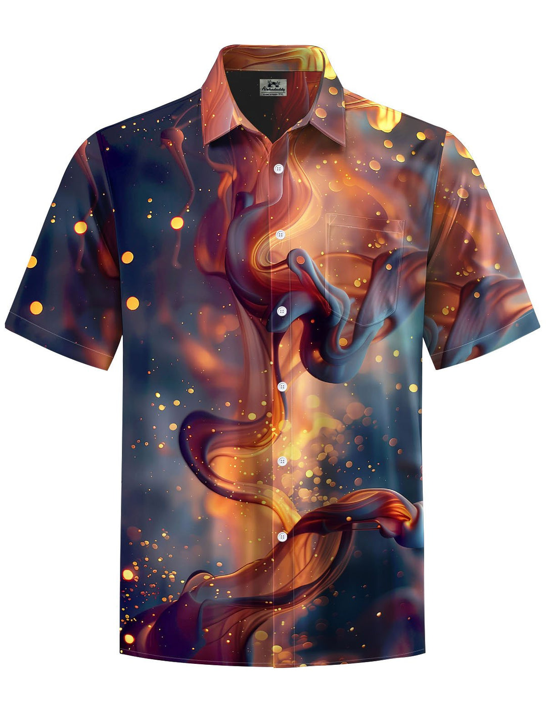 Alohadaddy® Casual Abstract Texture Print Chest Pocket Men&