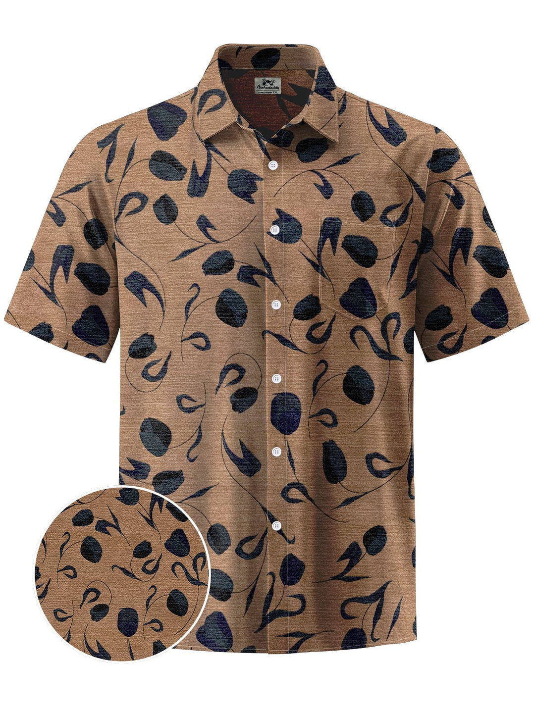 Alohadaddy® Vintage Leaves Art Print Chest Pocket Men&