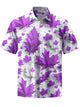 Alohadaddy® Men's Casual Maple Leaf Art Print Chest Pocket Short Sleeve Shirt Big & Tall