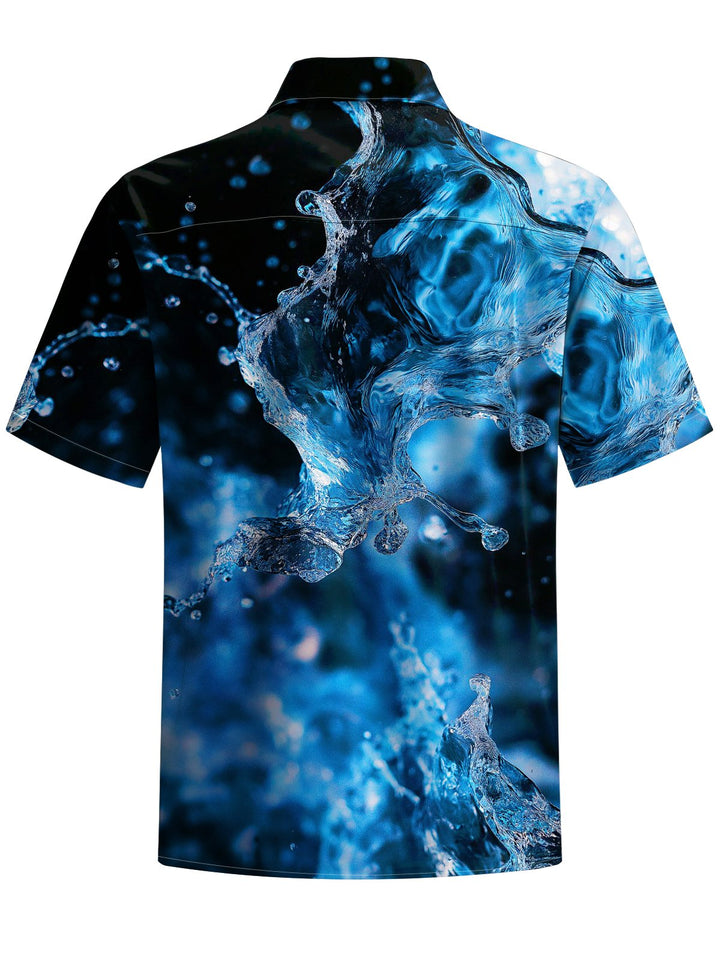 Alohadaddy® Casual Watercolor Contrast Art Print Chest Pocket Men&