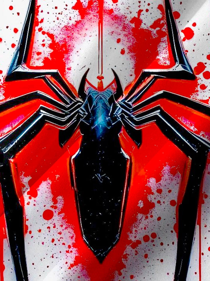 Alohadaddy® Casual Spider Painting Art Print Chest Pocket Men&