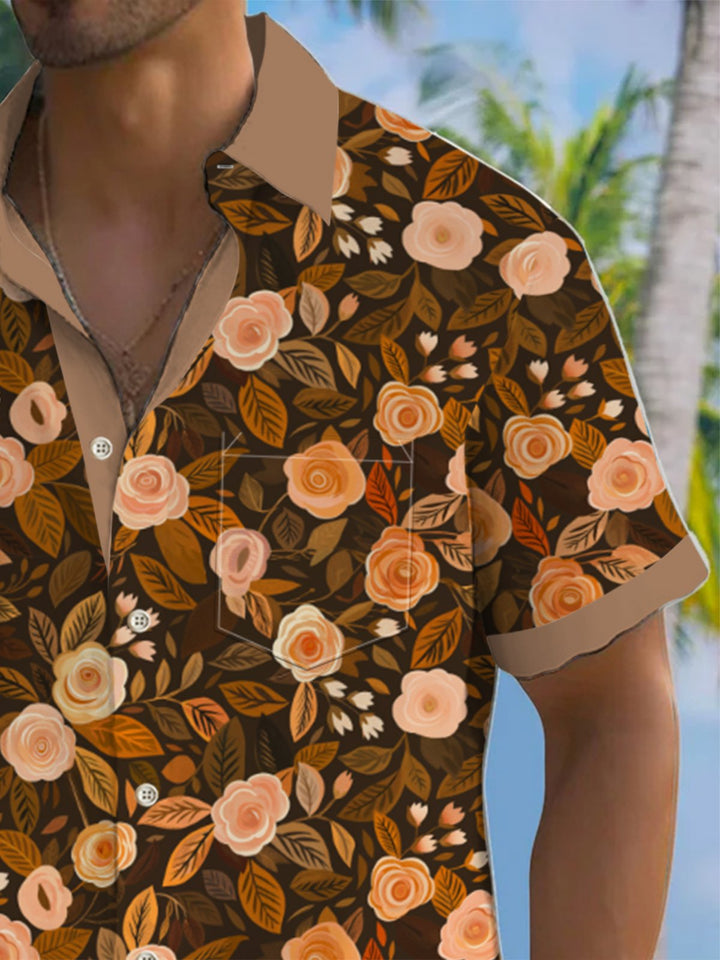 Alohadaddy® Vintage Floral Contrast Art Print Men&