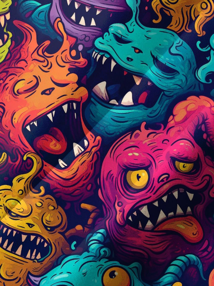 Alohadaddy® Vintage Monster Art Print Pocket Men&