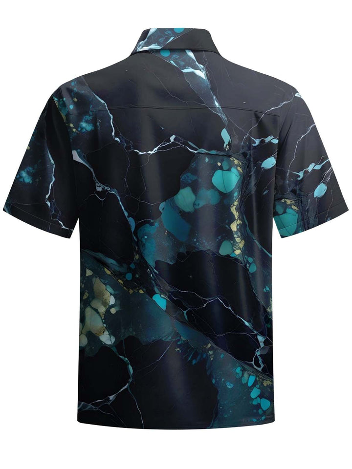 Alohadaddy® Retro Abstract Art Print Chest Pocket Stretch Men&