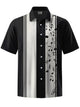 Alohadaddy® Casual Stripe Musical Note Print Art Stretch Pocket Men's Short Sleeve Shirt Big & Tall