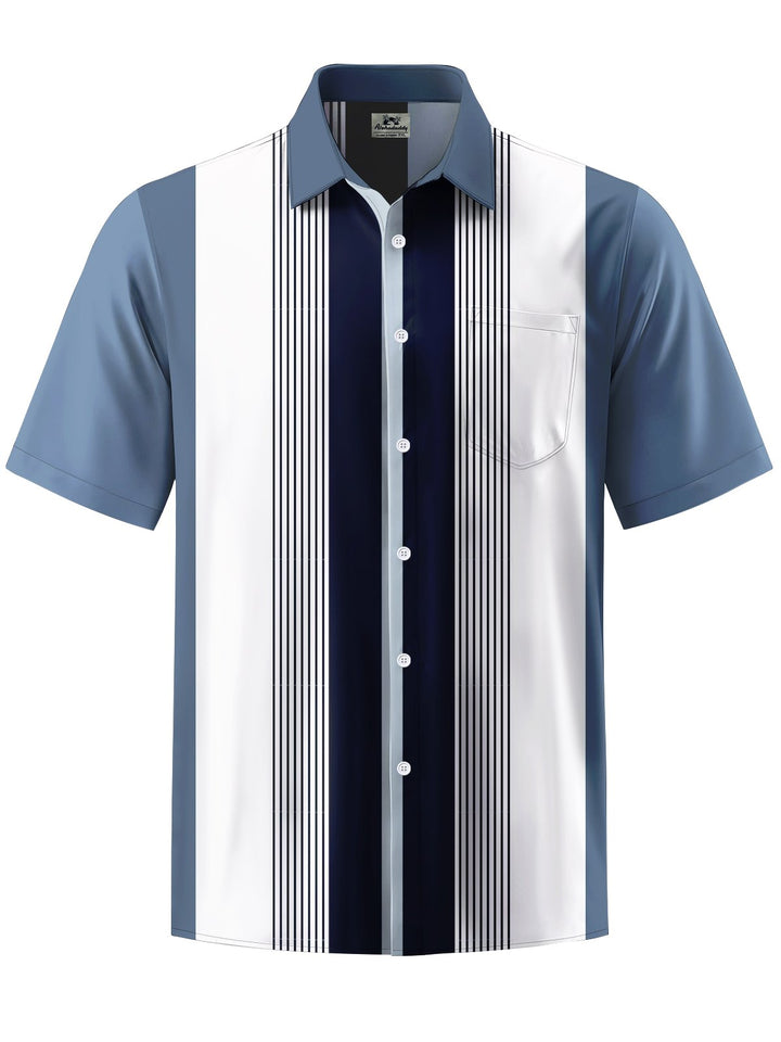 Alohadaddy® Casual Stripe Print Button Pocket Stretch Men&