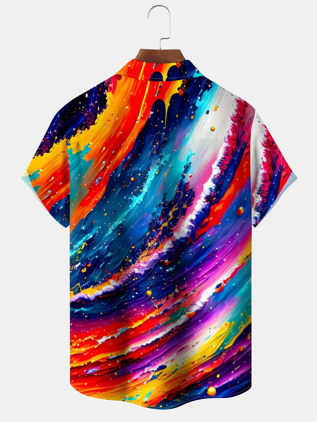 Alohadaddy® Casual Abstract Stripe Print Pocket Button Stretch Men&