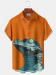 Alohadaddy® Men's Casual Crocodile Print Pocket Stretch Button Short Sleeve Shirt Big & Tall