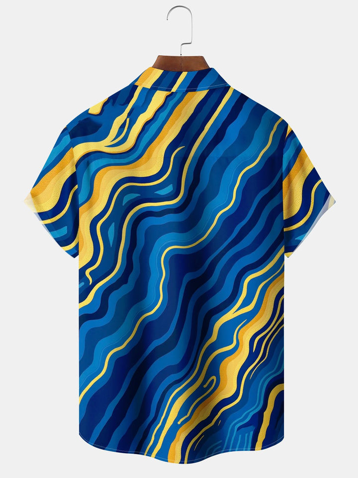 Alohadaddy® Casual Stripes Abstract Print Pocket Stretch Men&