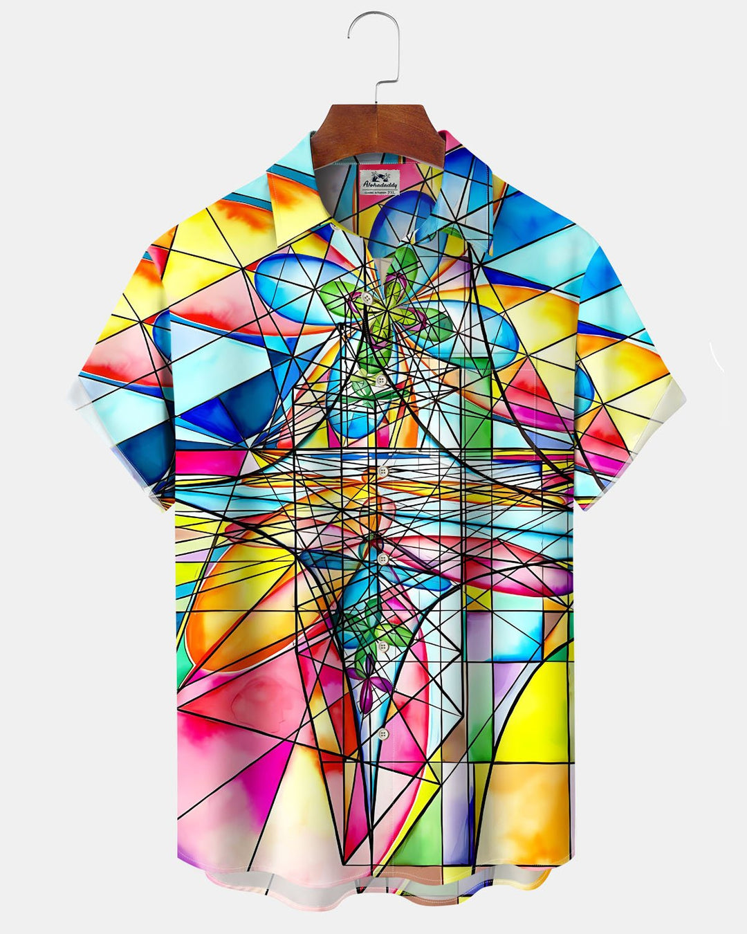 Alohadaddy® Casual Abstract Geometric Print Pocket Elastic Button Men&