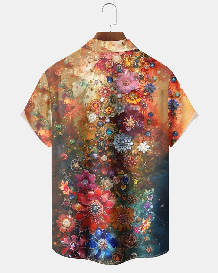 Alohadaddy® Vintage Floral Print Pocket Button Men&