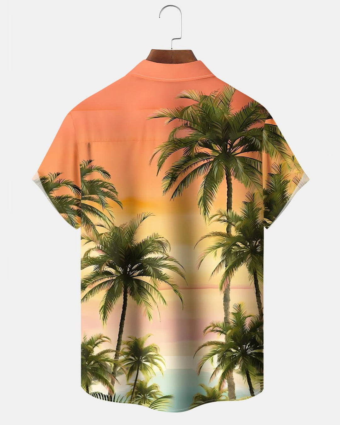 Alohadaddy® Hawaiian Palm Tree Print Art Pocket Button Elastic Men&
