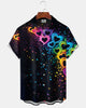 Alohadaddy® Valentine's Day Heart Print Stretch Pocket Button Men's Short Sleeve Shirt Big & Tall