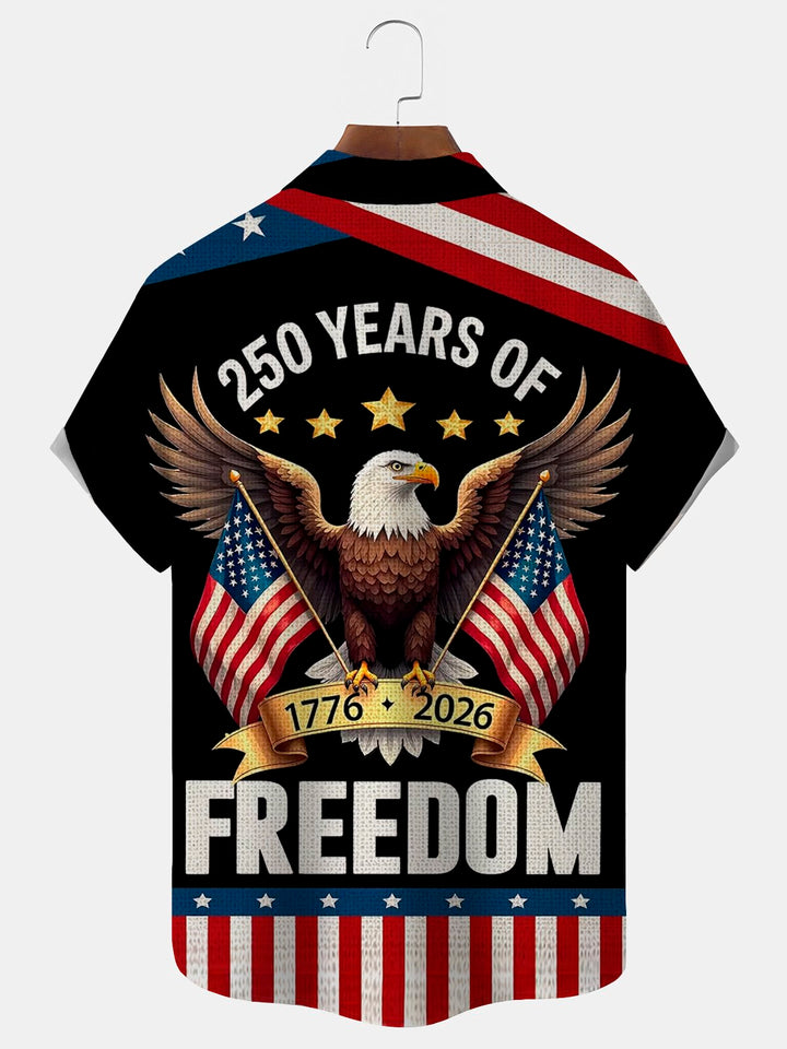 Alohadaddy® 250th Anniversary American Flag Eagle Print Men&