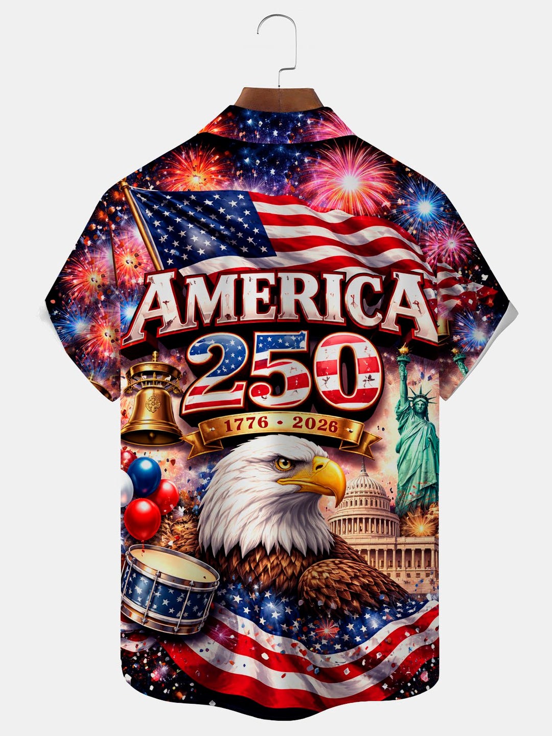 Alohadaddy® Hawaiian Retro Flag 250th Anniversary Print Men&