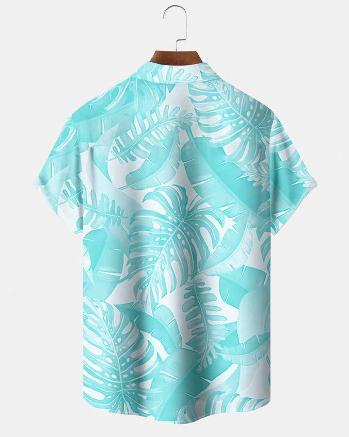 Alohadaddy® Casual Leaf Print Artistic Button Pocket Cardigan Men&