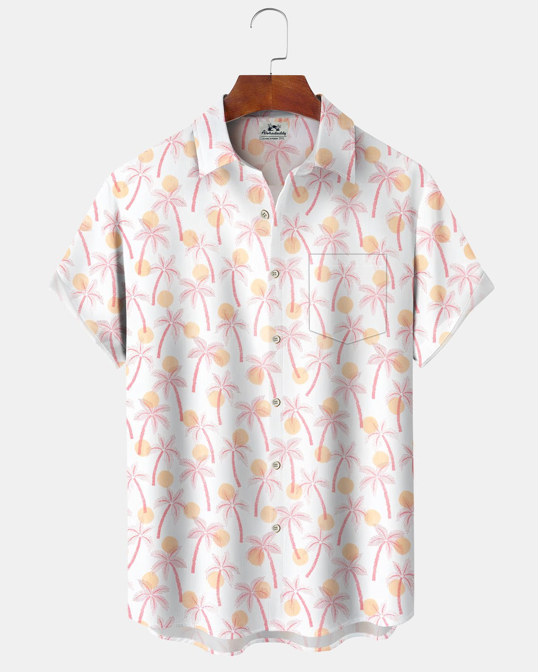 Alohadaddy® Hawaiian Palm Tree Print Art Button Pocket Cardigan Men&