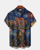 Alohadaddy® Holiday Independence Day Print Art Button Pocket Cardigan Men's Short Sleeve Shirt