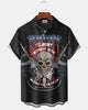 Alohadaddy® Holiday Independence Day Print Art Button Pocket Cardigan Men's Short Sleeve Shirt