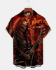 Alohadaddy® Men's Short-Sleeve Button-Down Shirt with Pocket  Vintage Halloween Graphic Print