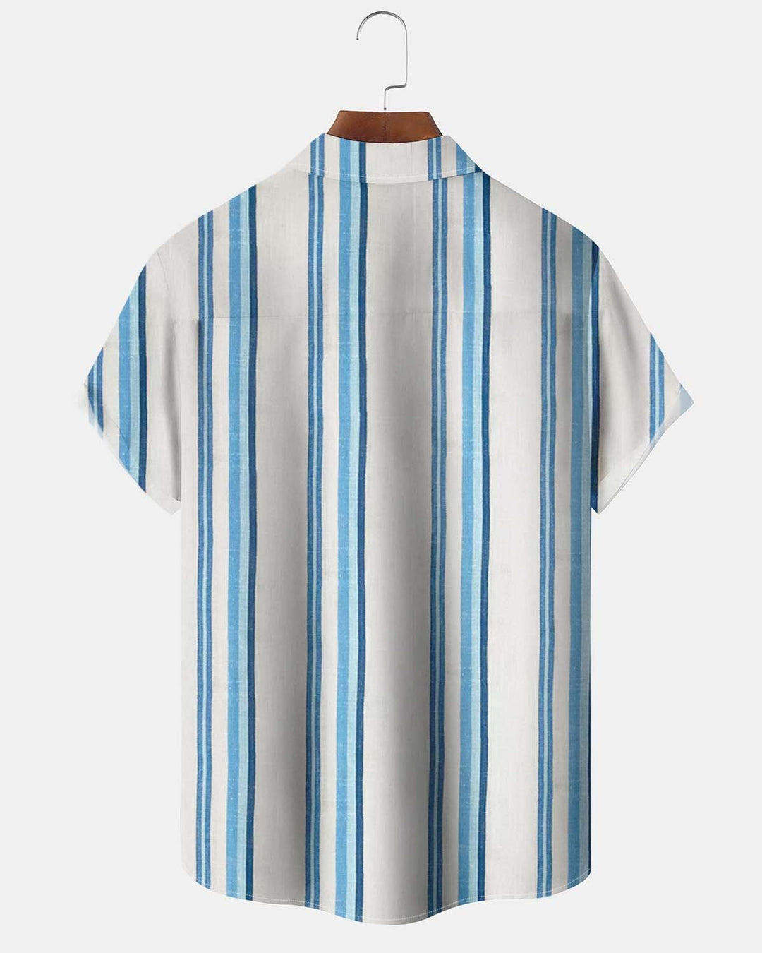 Alohadaddy® Men’s Short-Sleeve Cardigan Shirt  Casual Striped Art-Print  Button-Down with Pocket