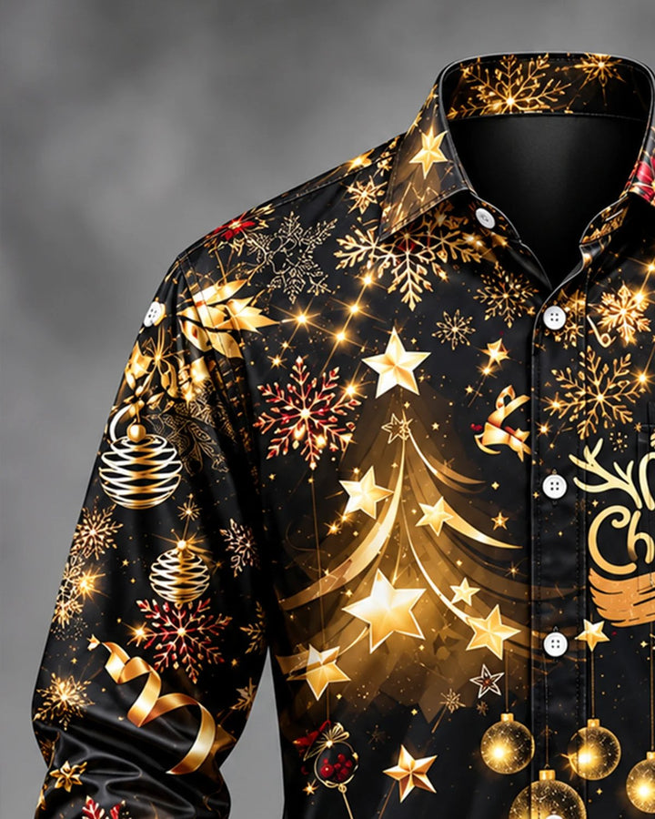 Alohadaddy® Holiday Retro Christmas Abstract Champagne Fireworks Print Men&