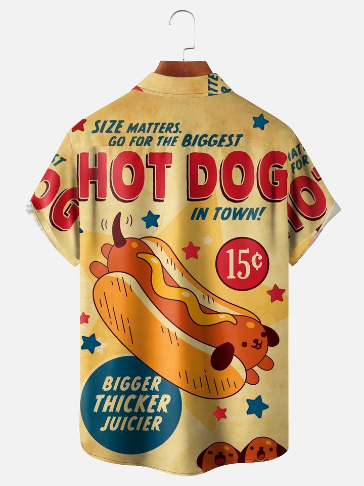 Alohadaddy Retro Hot Dog Cartoon Art 3D Digital Print Men&