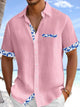 Alohadaddy® Hawaiian Floral Textured Print Men's Button Pocket Short Sleeve Shirt Big & Tall