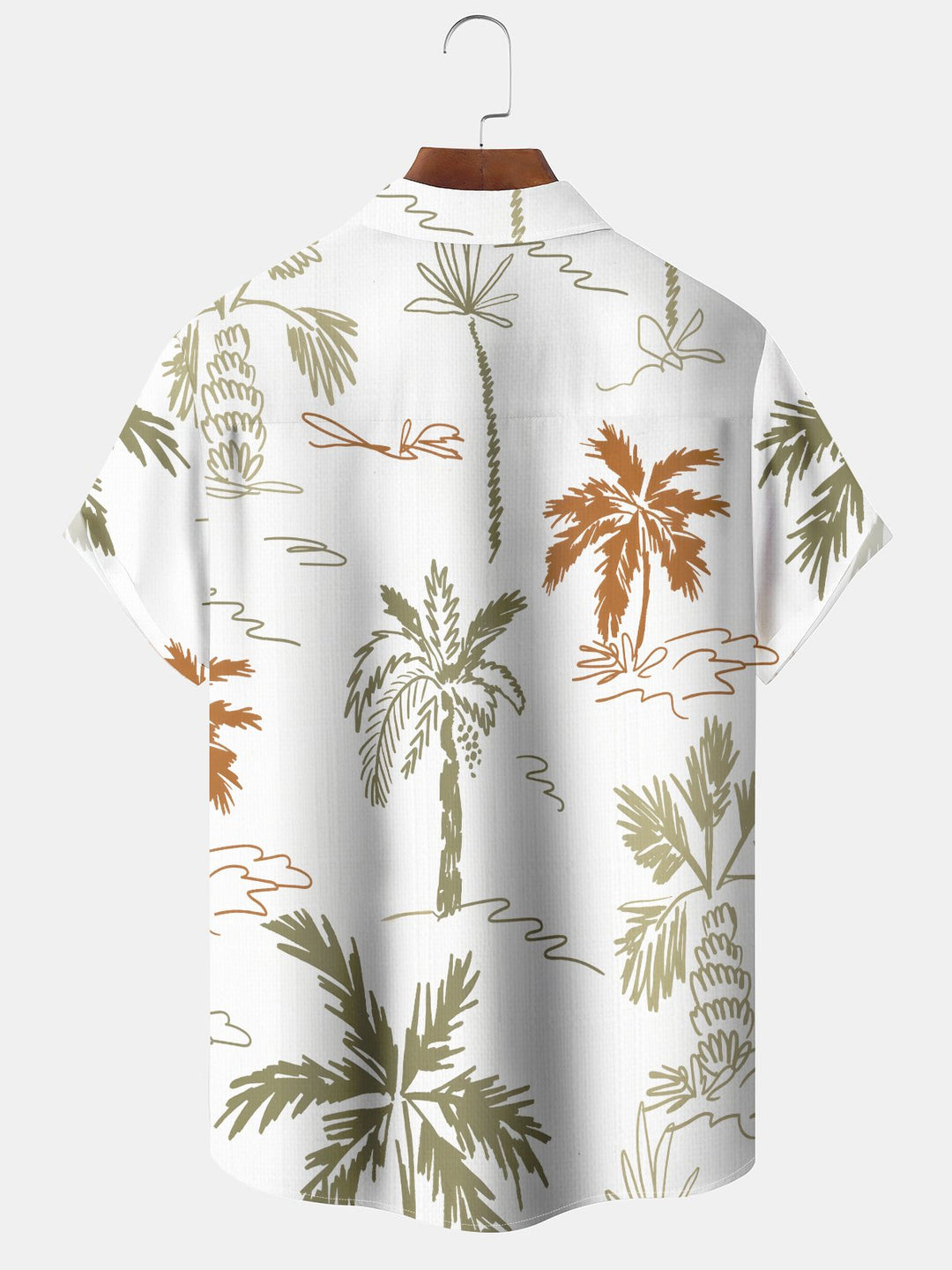 Alohadaddy Casual Hawaiian Palm Tree Button Cardigan Pocket Stretch Bamboo Long Oversized Short Sleeve Shirt
