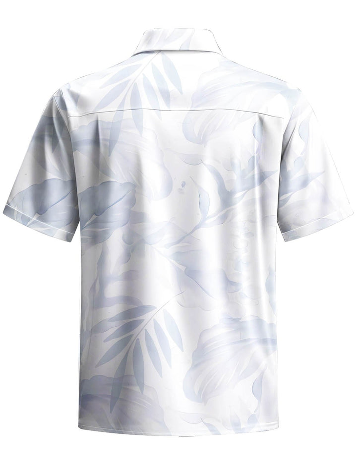 Alohadaddy® Hawaiian Leaves Ink Painting Print Elastic Large Size Chest Pocket Men&