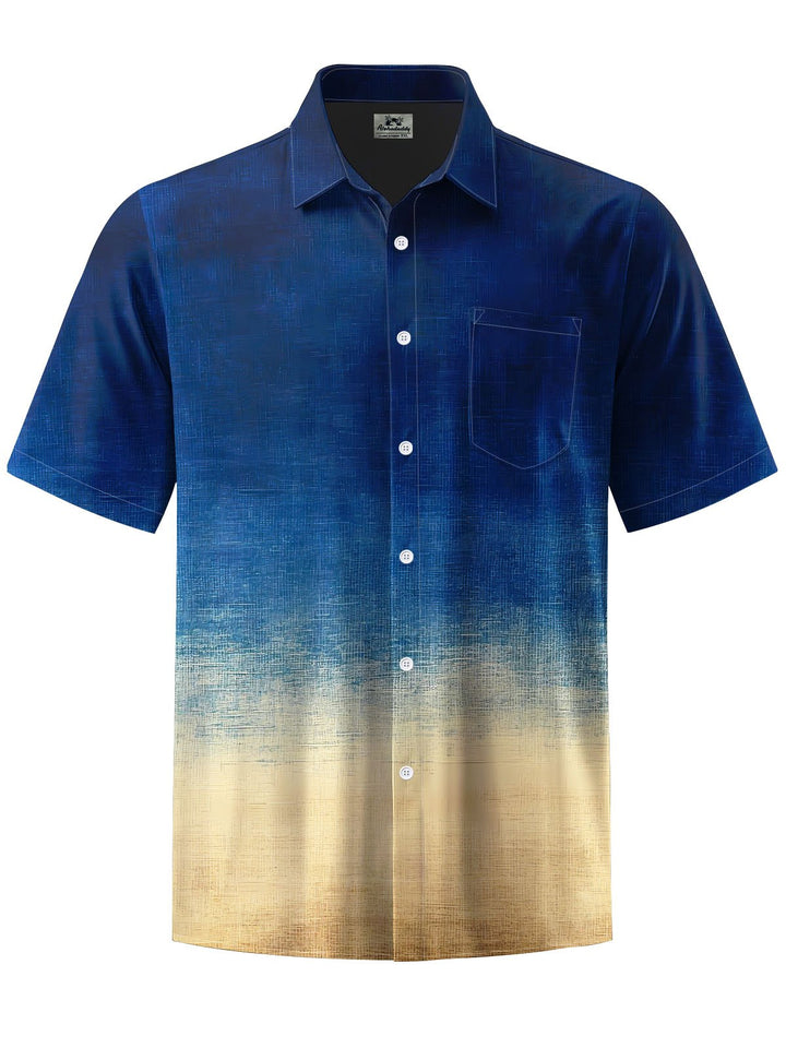 Alohadaddy® Vintage Gradient Print Chest Pocket Men&