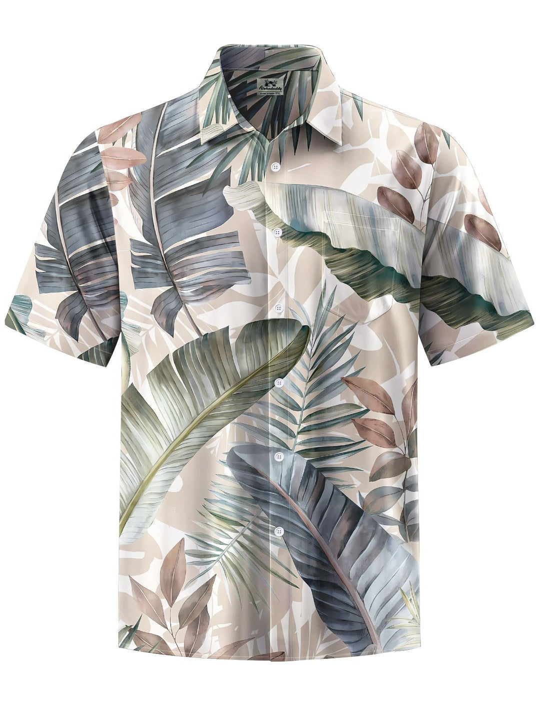 Alohadaddy® Hawaiian Leaves Printed Moisture Wicking Men&