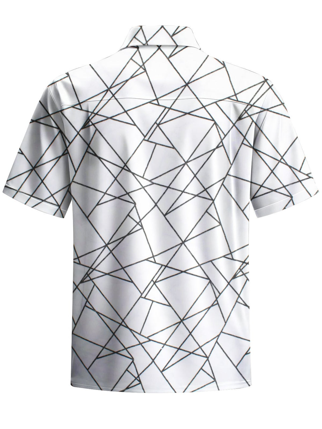 Alohadaddy® Casual Geometric Art Print Chest Pocket Mens Short Sleeve Shirt Big &amp; Tall