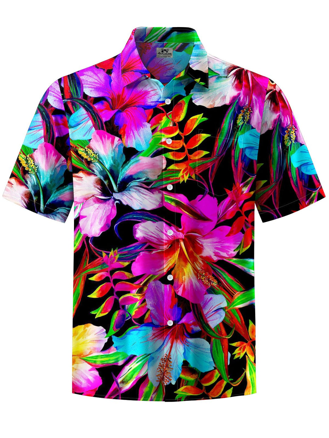 Alohadaddy® Hawaiian Hibiscus Flower Print with Chest Pocket on Men&