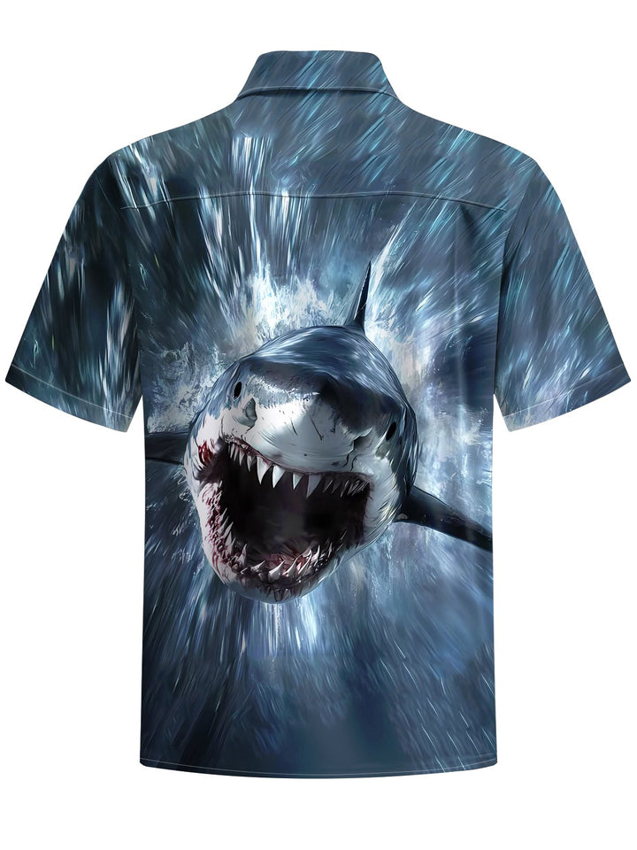 Alohadaddy® Casual Shark Print Art Stretch Men&