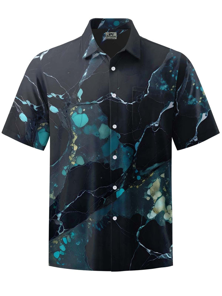Alohadaddy® Retro Abstract Art Print Chest Pocket Stretch Men&