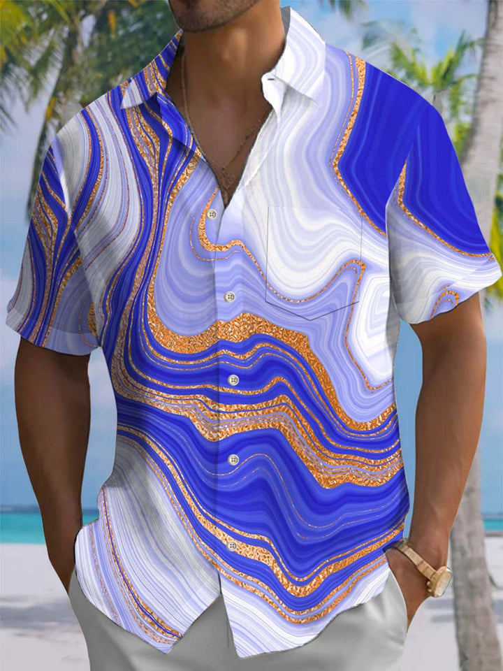 Alohadaddy® Casual Abstract Texture Art Print Pocket Stretch Men&