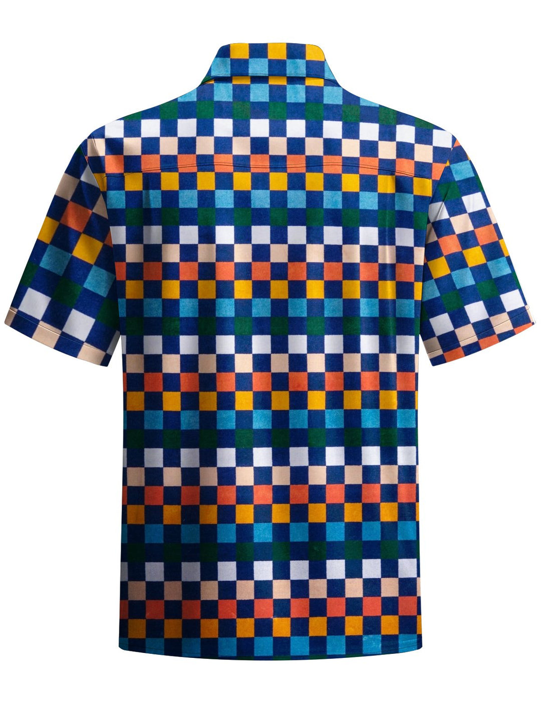 Alohadaddy® Retro Geometric Print Stretch Pocket Button Men&