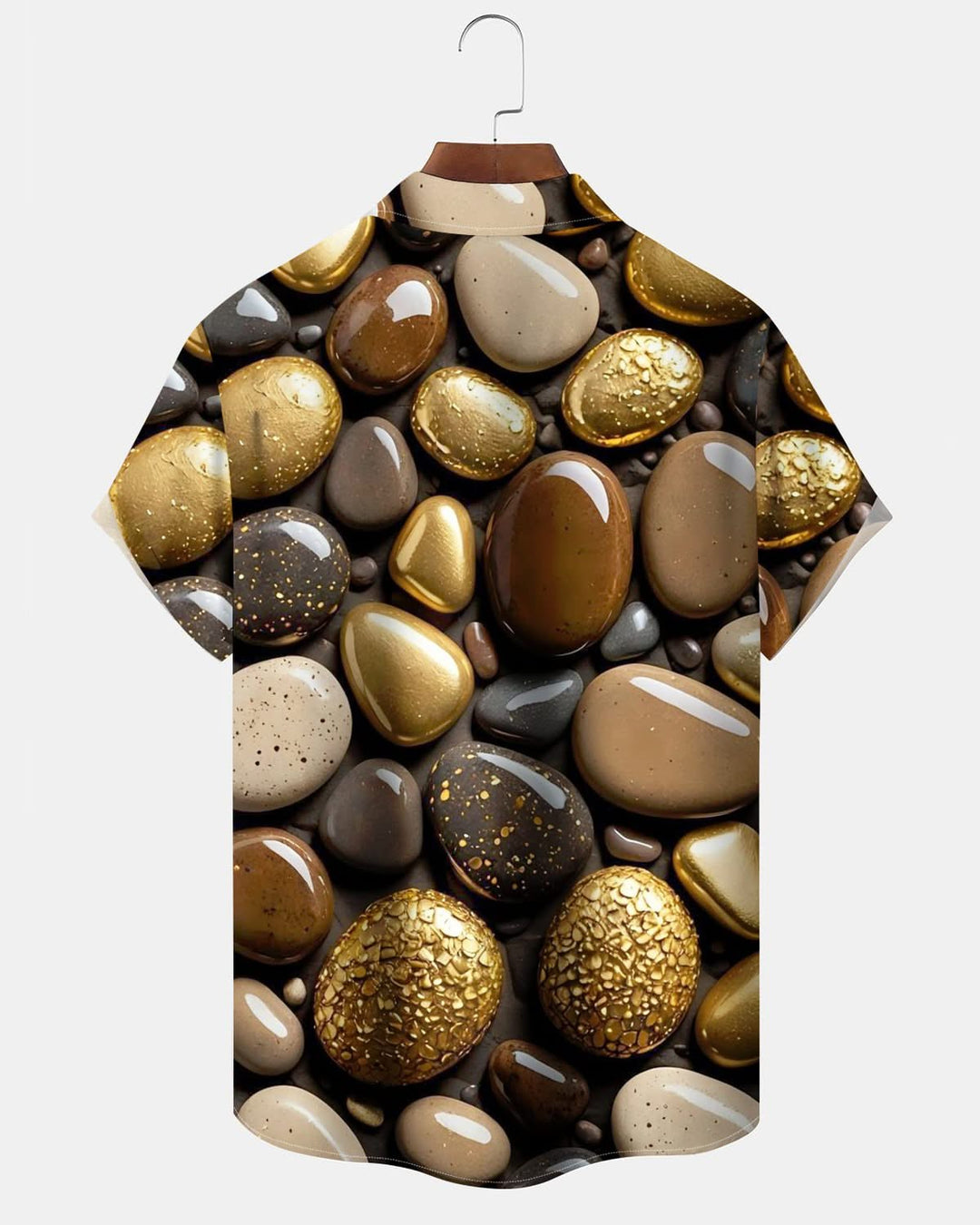 Alohadaddy® Vintage Pebble Art Print Pocket Elastic Button Men&