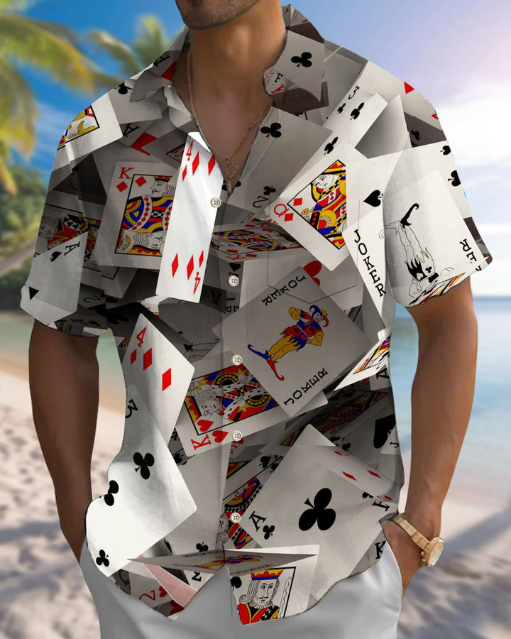 Alohadaddy® Casual 3D Playing Card Print Art Stretch Men&