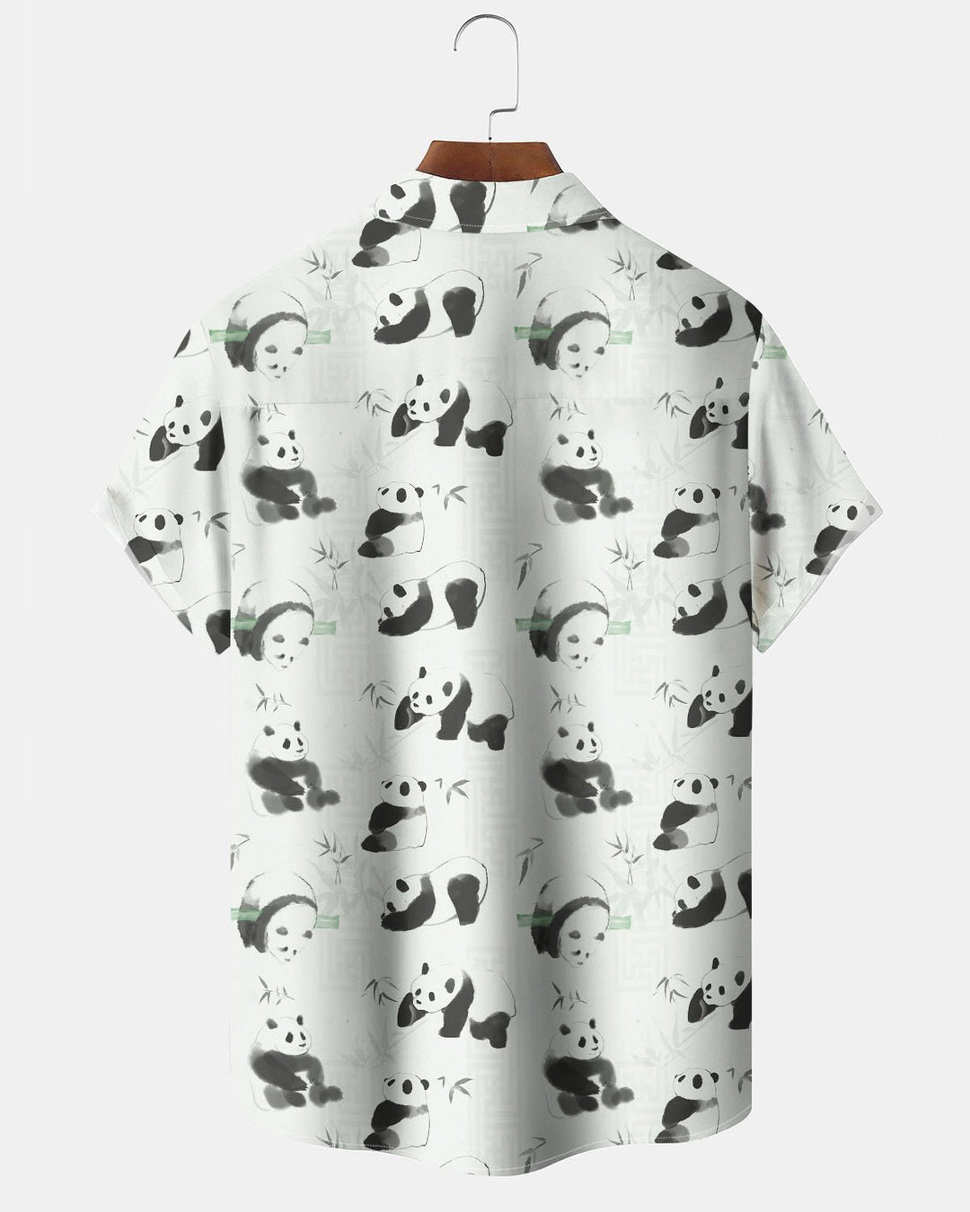 Alohadaddy® Hawaiian Panda Bamboo Print Art Pocket Button Men&
