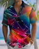 Alohadaddy® Casual Abstract Print Art Button Pocket Cardigan Men's Short Sleeve Shirt Big & Tall