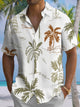 Alohadaddy Casual Hawaiian Palm Tree Button Cardigan Pocket Stretch Bamboo Long Oversized Short Sleeve Shirt