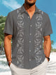 Alohadaddy Casual Flowers Stripes Print Art Button Cardigan Pockets Stretch Oversized Long Short Sleeve Shirt