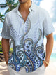 Alohadaddy Casual Collection Hawaii Ombre Paisley Print Art Pocket Cardigan Buttons Polyester Stretch Short Sleeve Shirt